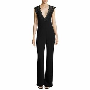 THEORY Zuzanna ELEVATE CREPE JUMPSUIT Size 4 $535 BLACK LACE